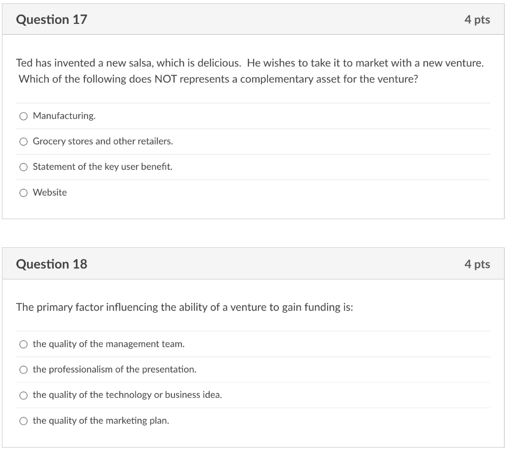 Question 15 4 pts Accepting venture capital