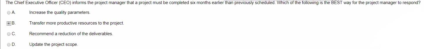 The Chief Executive Officer (CEO) informs the