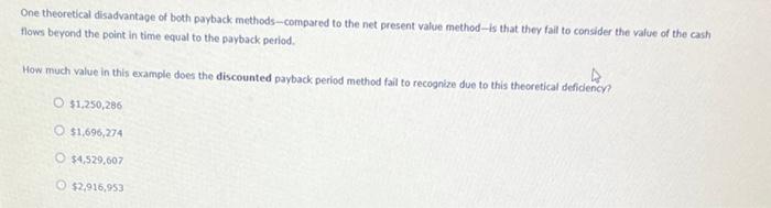 help please asap pols The payback method helps