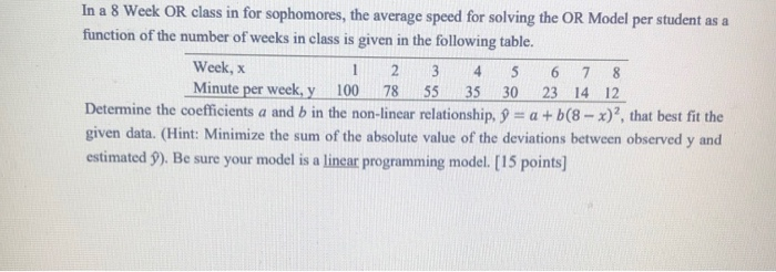 just find its linear programming model 6 8 In a 8
