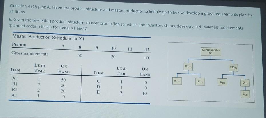 solve in book dont use excel Question 4 (15 pts):