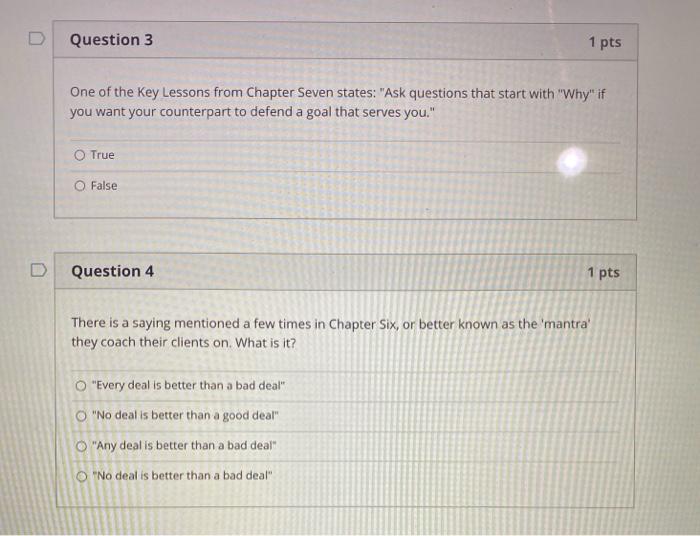 These questions are from the book titled "Never