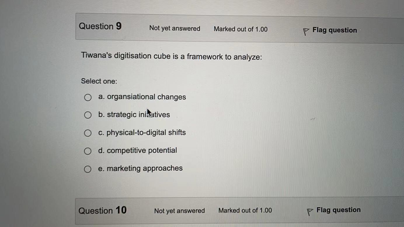 Question 9 Not yet answered Marked out of 1.00 P