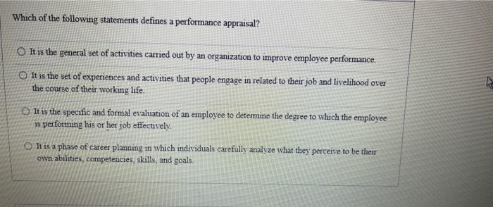 Which of the following statements defines a