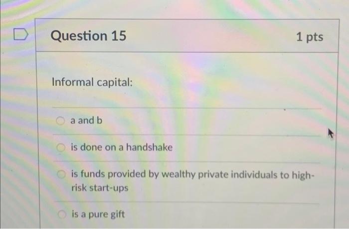 entrepreneushp Question 13 1 pts Accounts