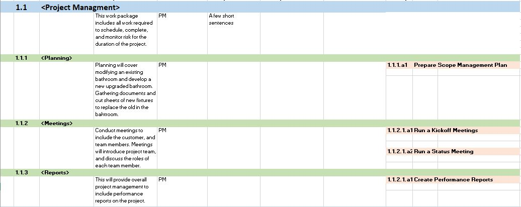 Give acceptance criteria for each. 1.1 PM This