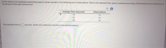 A time study of an employee assembling peanut