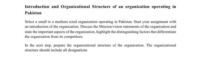 also tell about the medium organisation which is