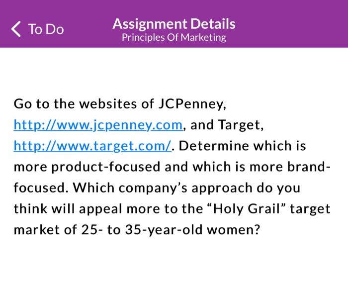 Go to the websites of JCPenney,