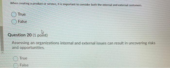 When creating a product or service, it is