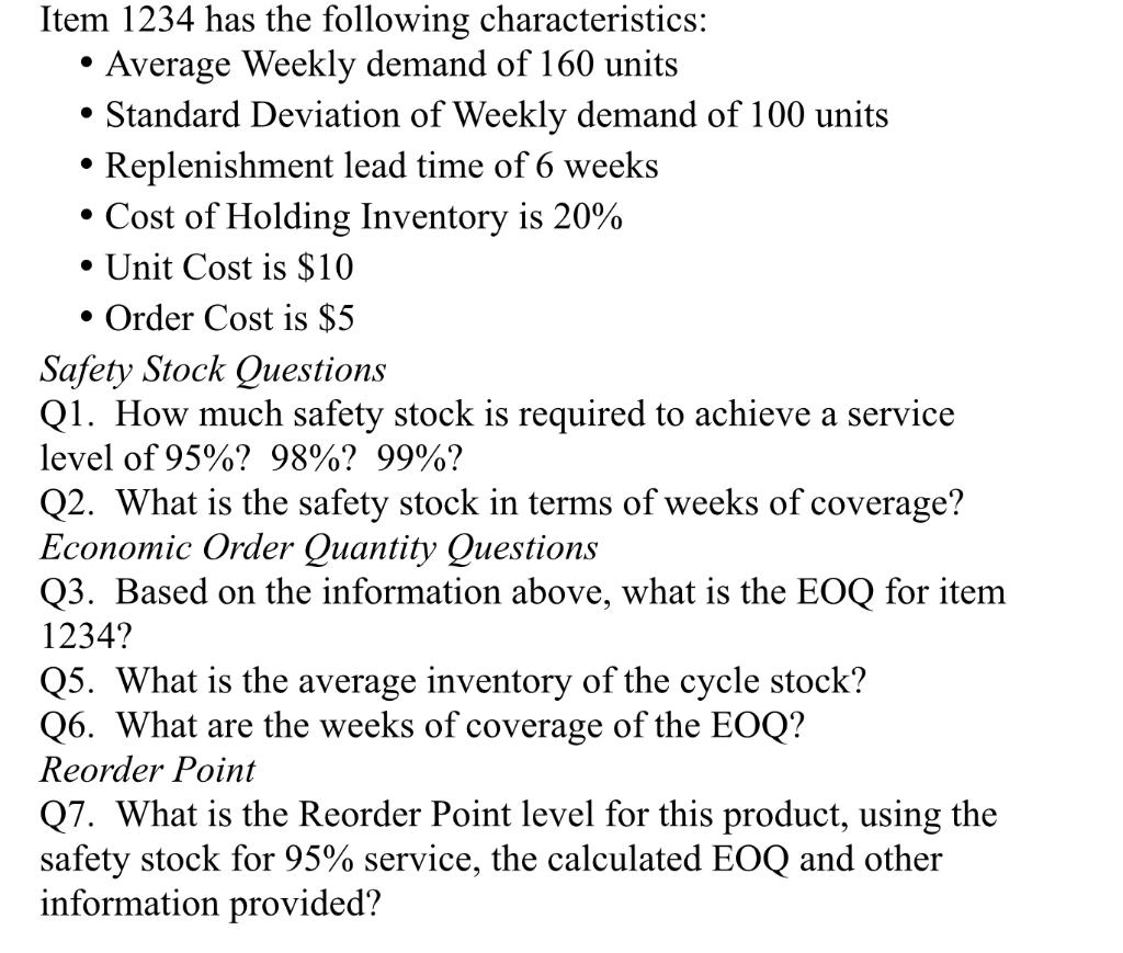 Show the answers through Excel please!( please do
