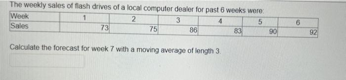 The weekly sales of flash drives of a local