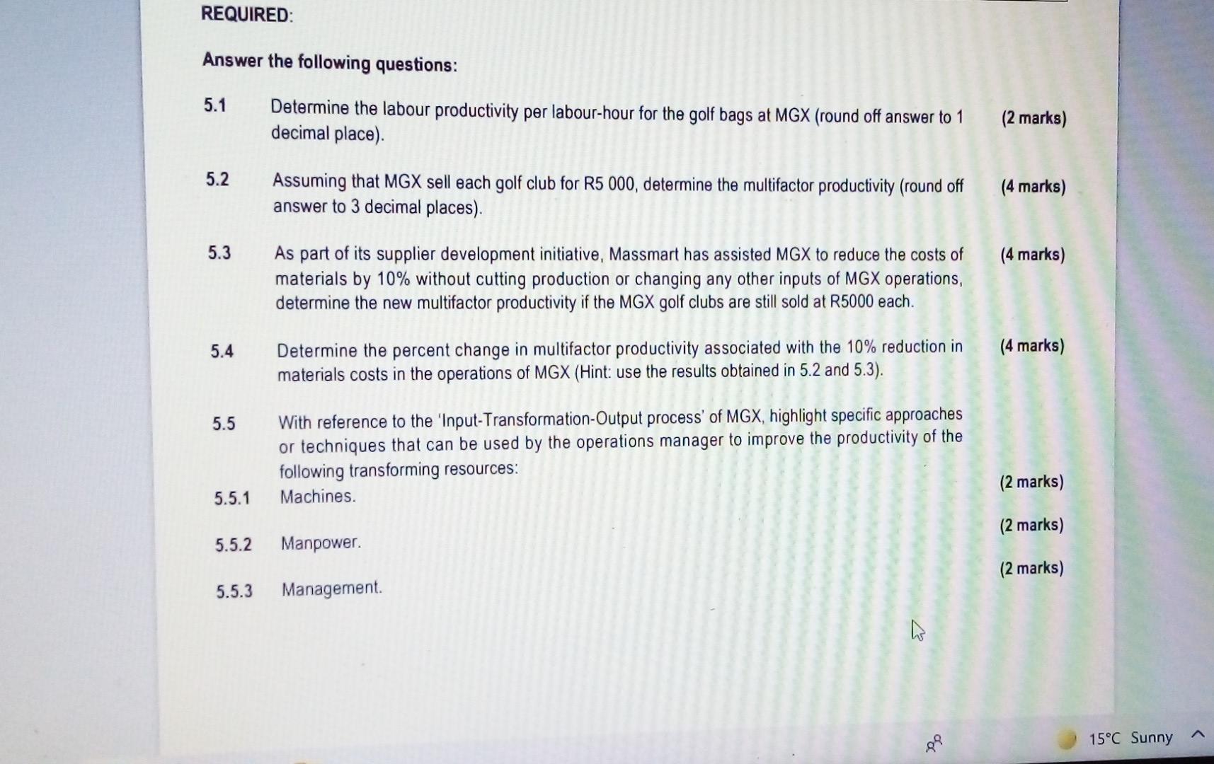 Use the information provided to answer all the