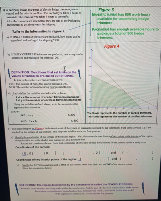 3) A company makes two types of electric hedge
