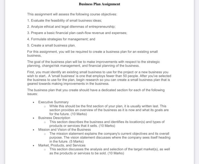 This assignment will assess the following course