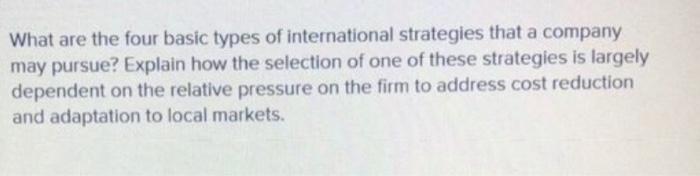 What are the four basic types of international