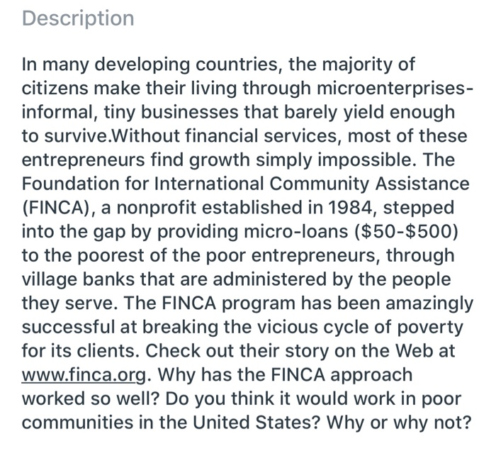 Description In many developing countries, the