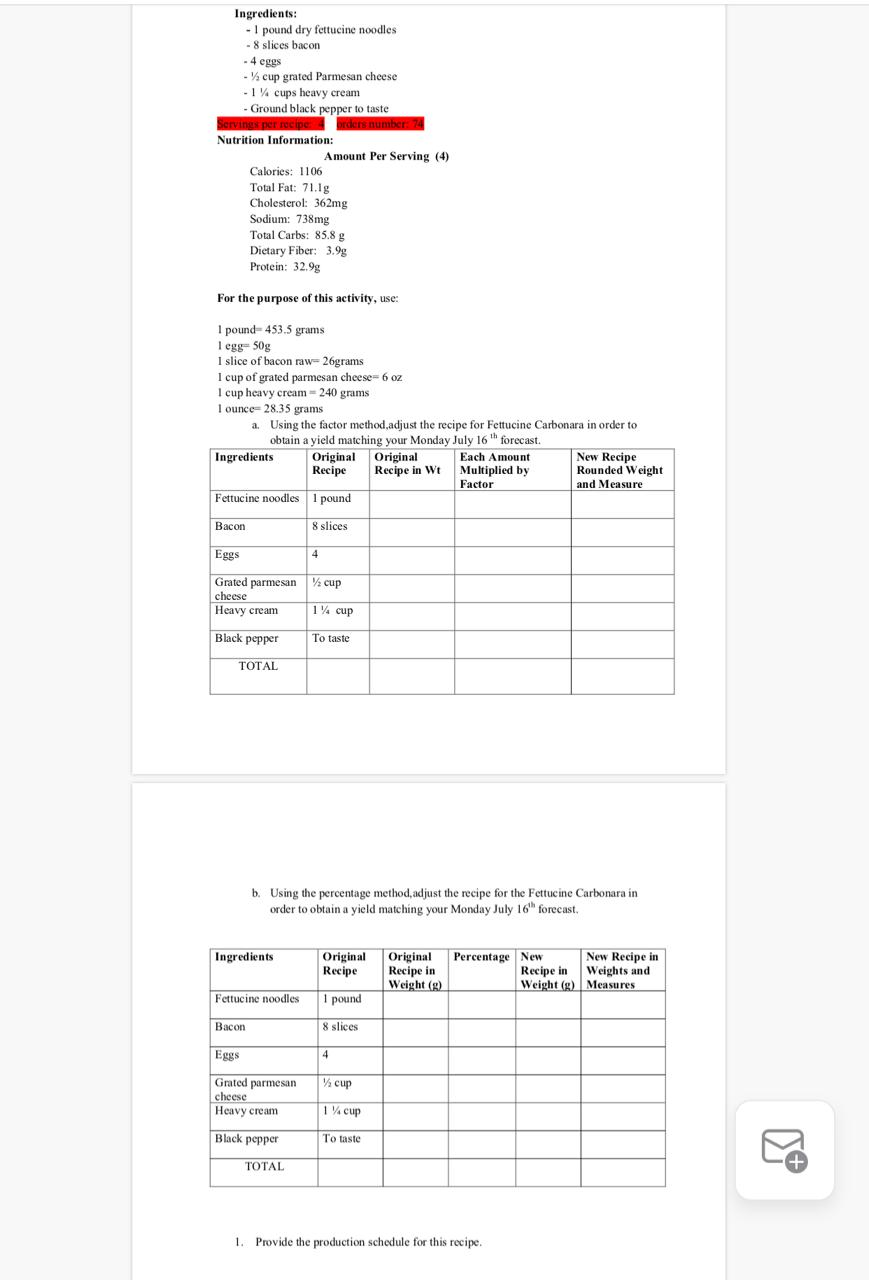 The Forecast is 74 Ingredients: - 1 pound dry