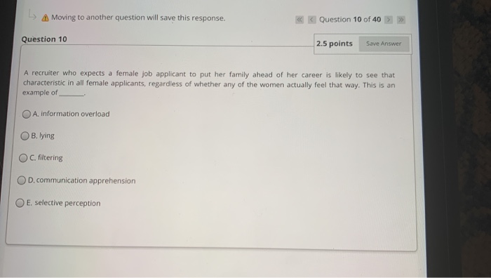 > Moving to another question will save this