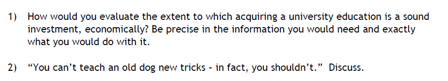 1) How would you evaluate the extent to which