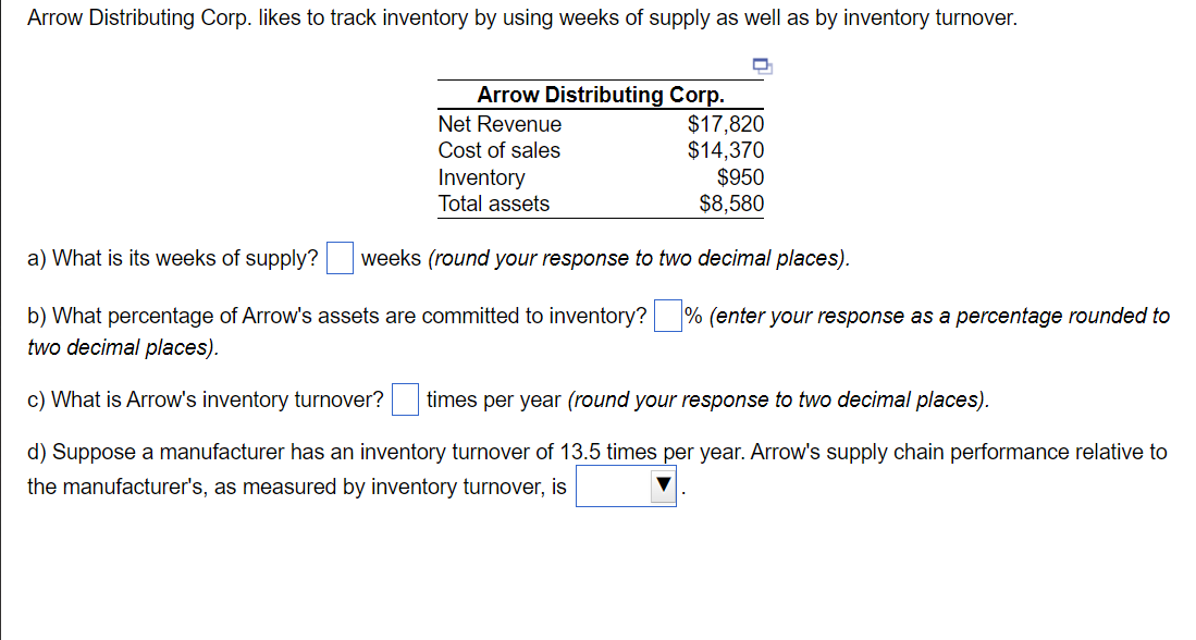 Arrow Distributing Corp. likes to track inventory