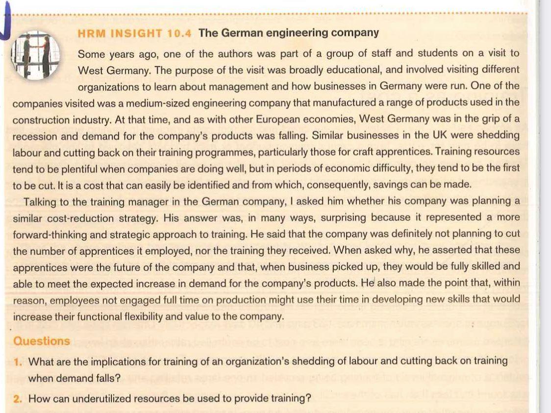 200 words each question A HRM INSIGHT 10.4 The