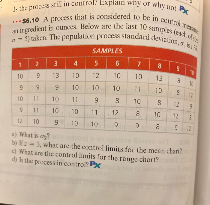 a process that is considered to be in control