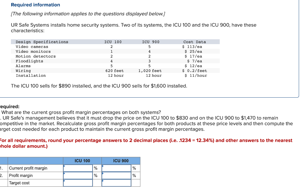 Required information [The following information