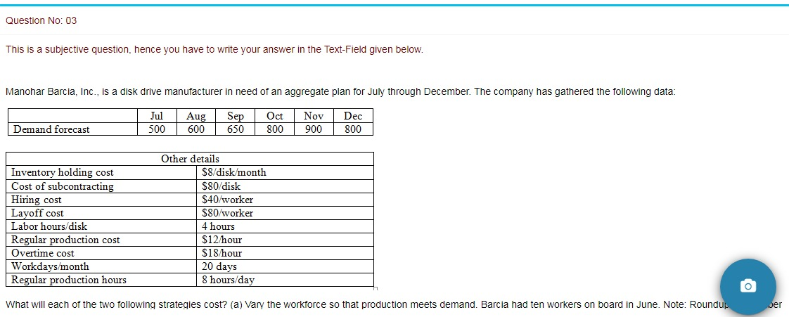Question No: 03 This is a subjective question,
