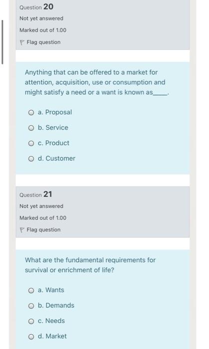 fast please Question 19 Not yet answered Marked