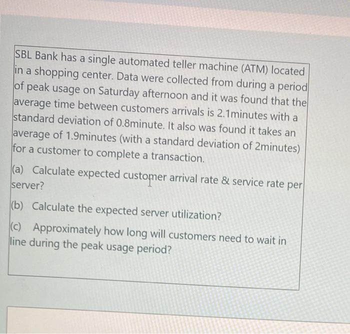 please answer the question with example SBL Bank