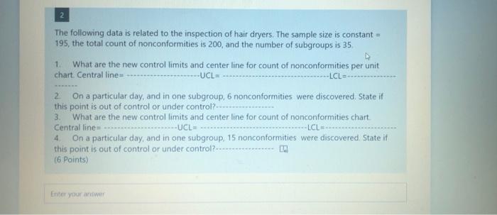 solve this ASAP quality control quation 2 1