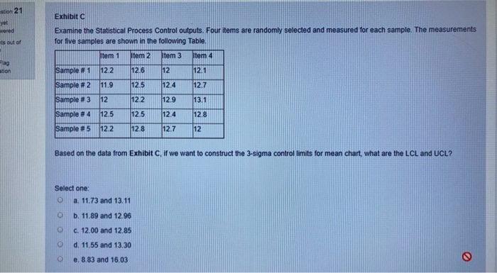 on 21 yet wered Exhibit C Examine the Statistical