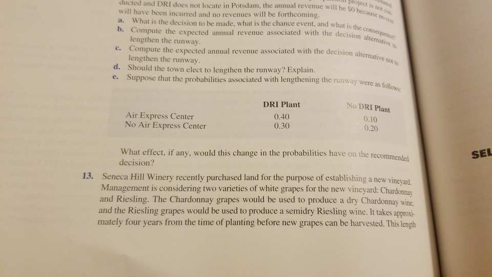 problem 13 a,b,c,d and e Moject is SO) because is