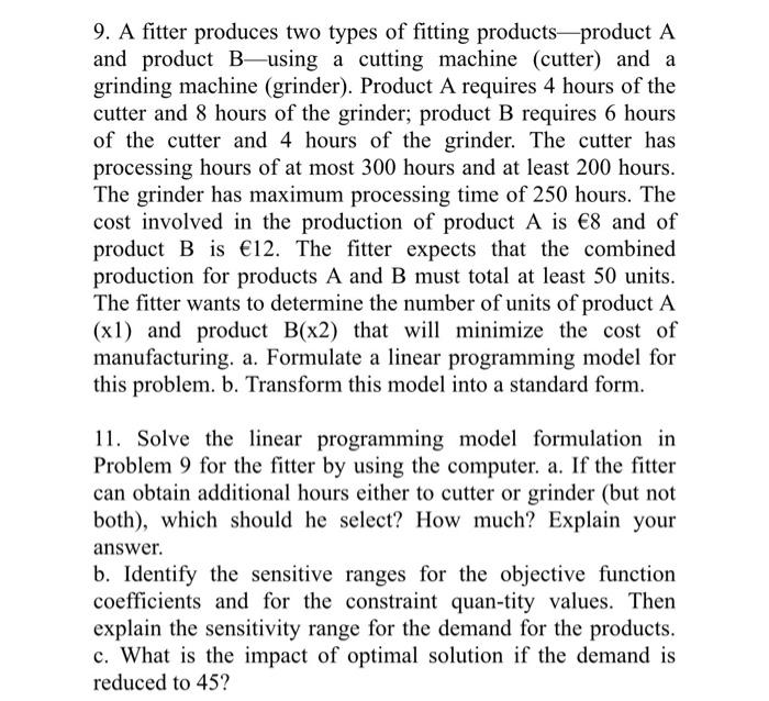 please answer Q11 the sensitivity report is