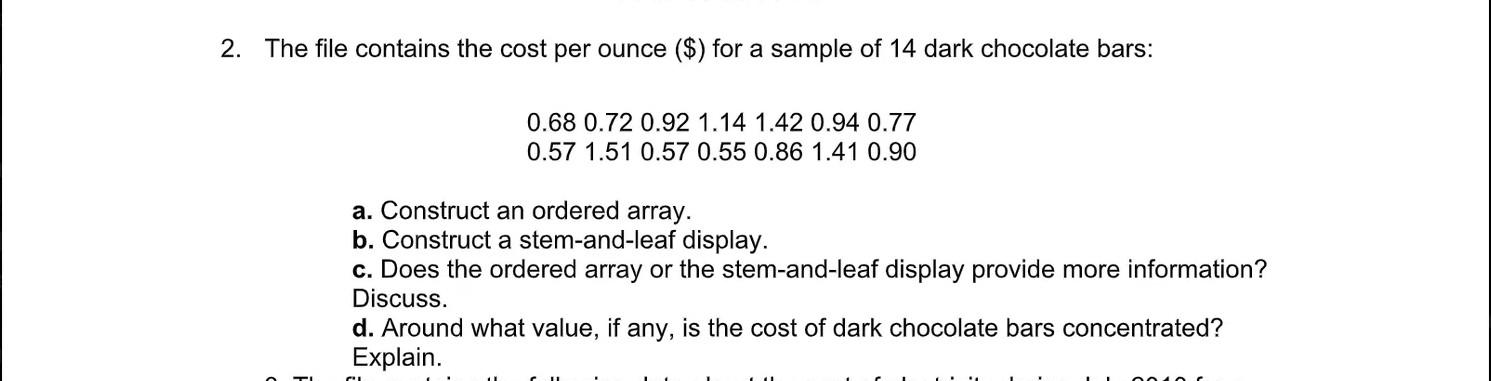 pleasee help me 2. The file contains the cost per