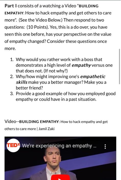 answer everything Part I consists of a watching a