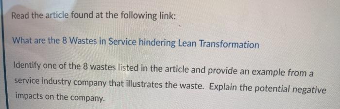 Read the article found at the following link: