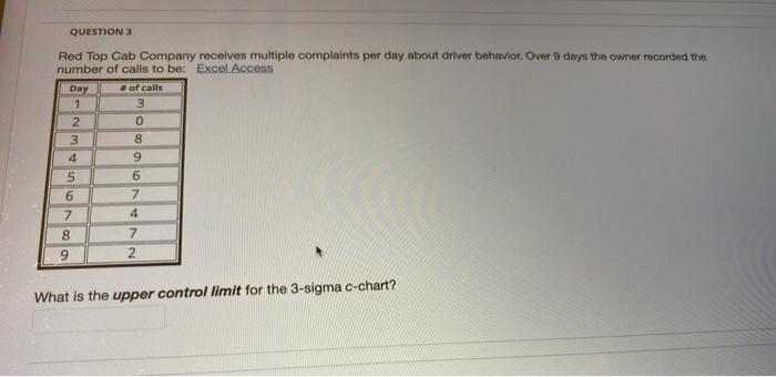 QUESTION 3 Red Top Cab Company receives multiple