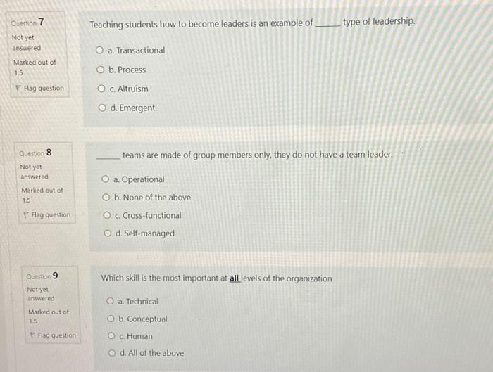 Question 7 Teaching students how to become