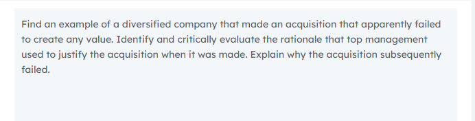 Find an example of a diversified company that