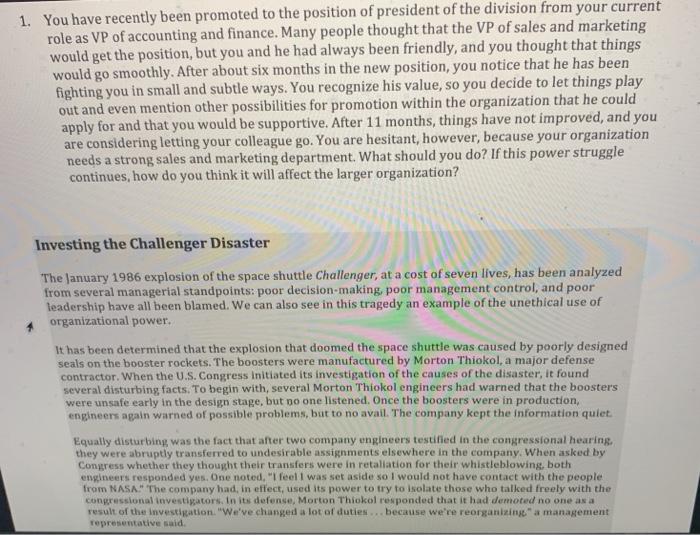 need one page or two. thank you 1. You have