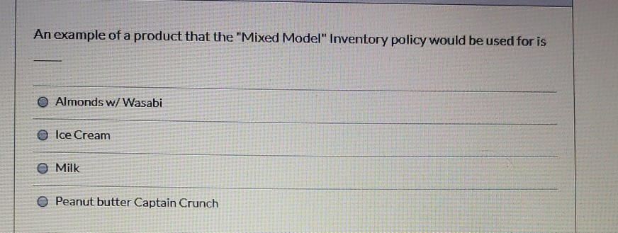 An example of a product that the "Mixed Model"