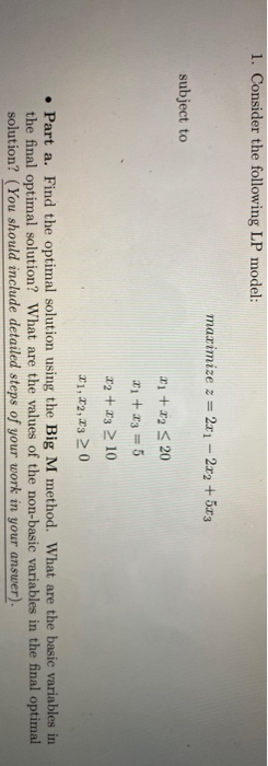 please help me solve this 1. Consider the