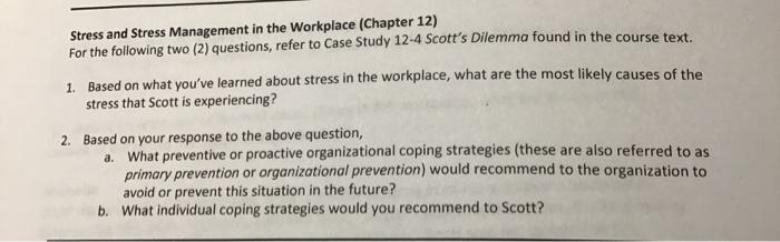 Stress and Stress Management in the Workplace