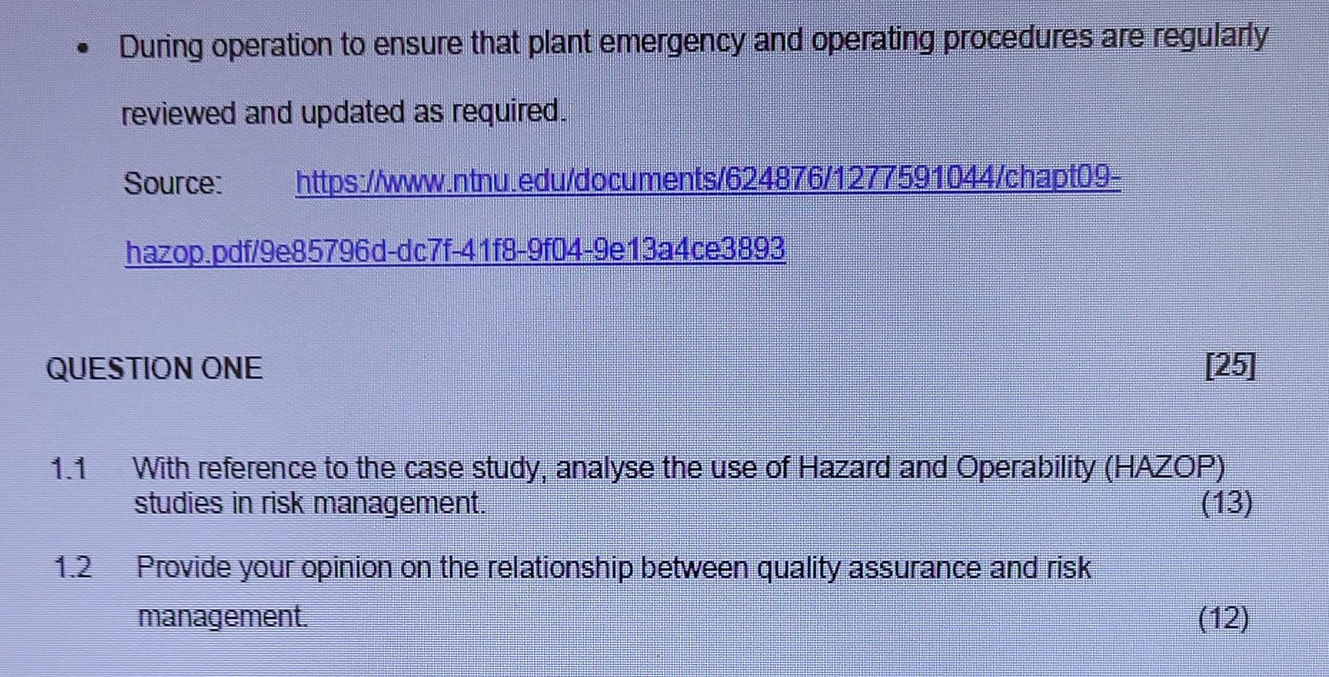 10.2.10 RISK MANAGEMENT 3: ASSIGNMENT 2 [100]