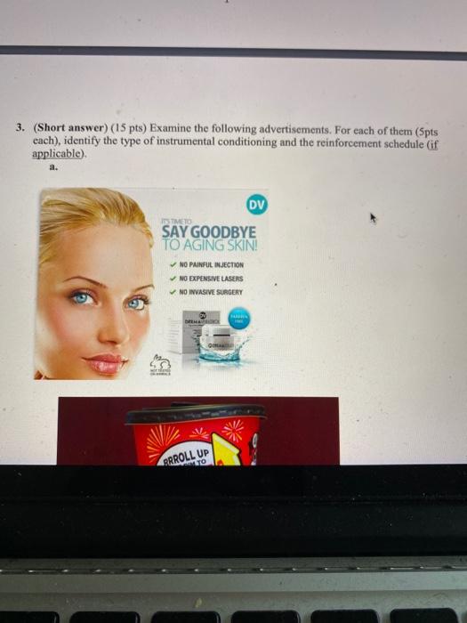 3. (Short answer) (15 pts) Examine the following