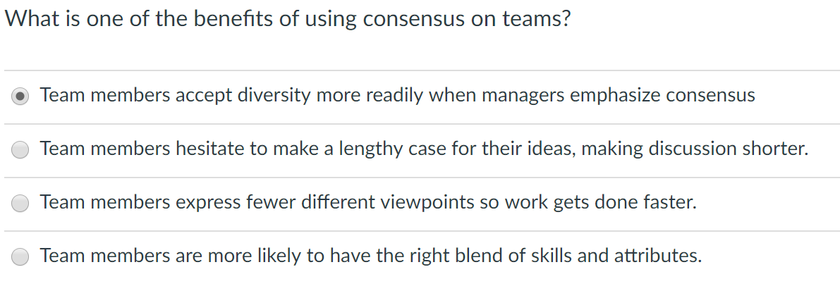 What is one of the benefits of using consensus on