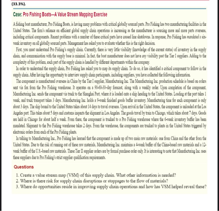 (33.3%). Case: Pro Fishing Boats-A Value Stream