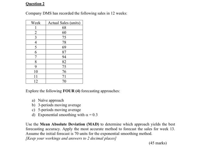 HelpIn need.Thank you Question 2 Company DMS has